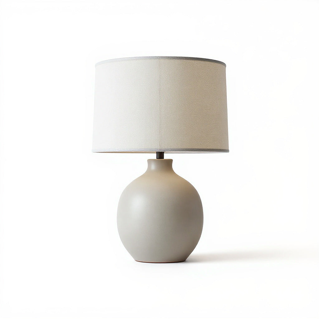 Back view of ceramic table lamp showing the textured matte glaze finish 2