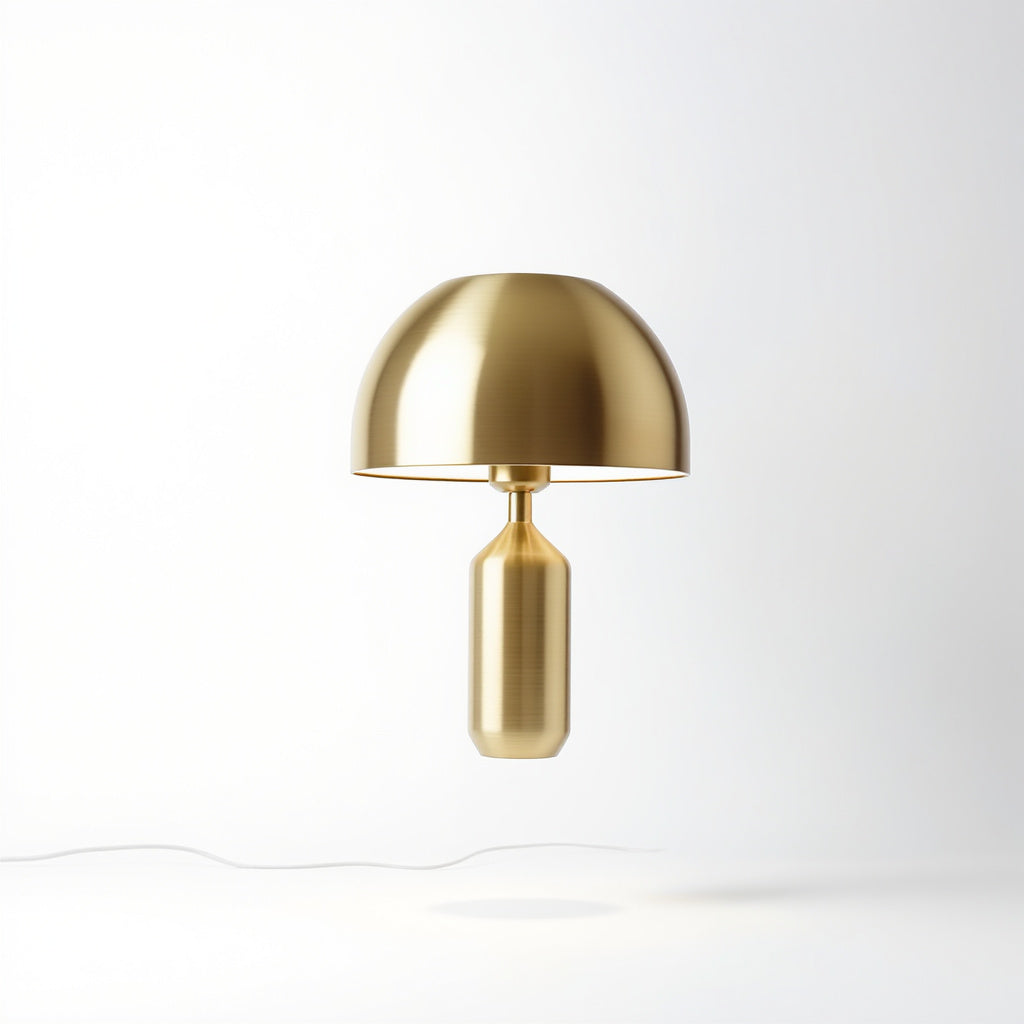 AuraHaven Homes Brushed Brass Table Lamp – Modern Living Room Accent, Brass Finish