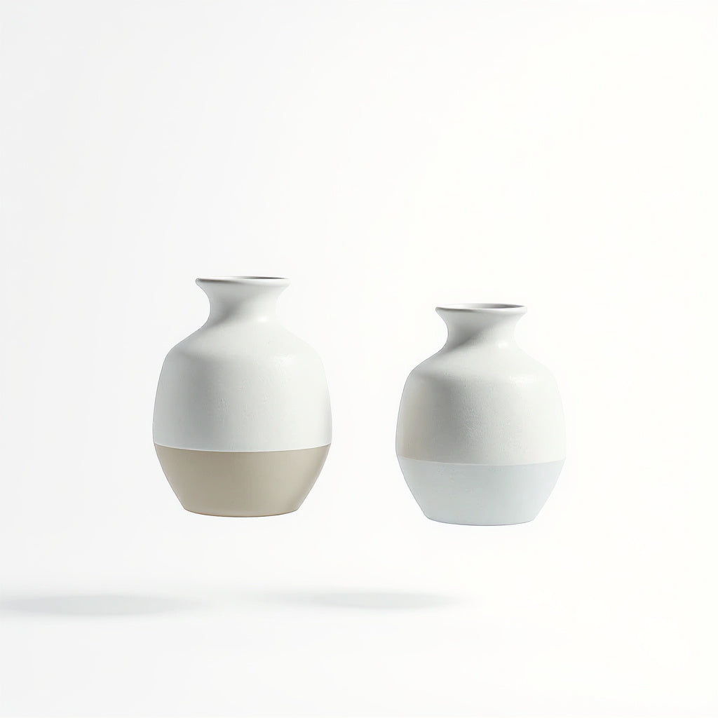 Angle View of ceramic nightstand lamp set highlighting elegant design 3