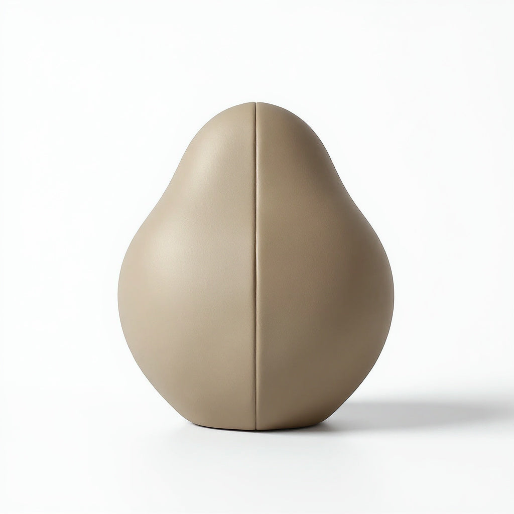 Back view of sculptural table lamp showcasing sleek design 2