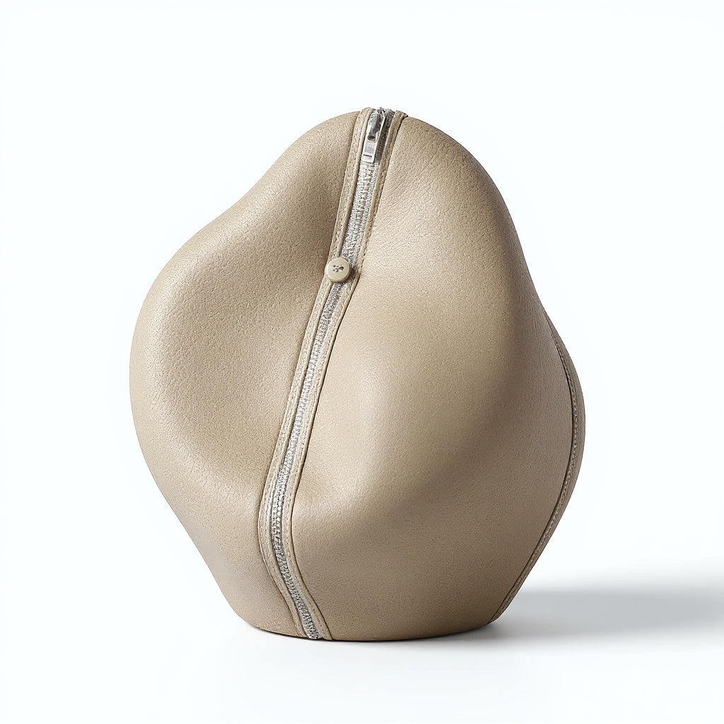 Close-up detail of sculptural table lamp’s ceramic finish 4