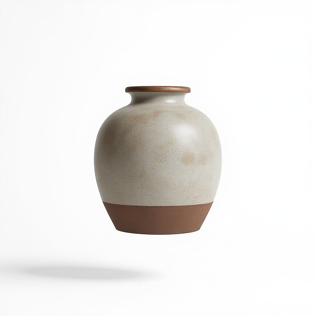Angle view of stoneware table lamp highlighting its classic design 3