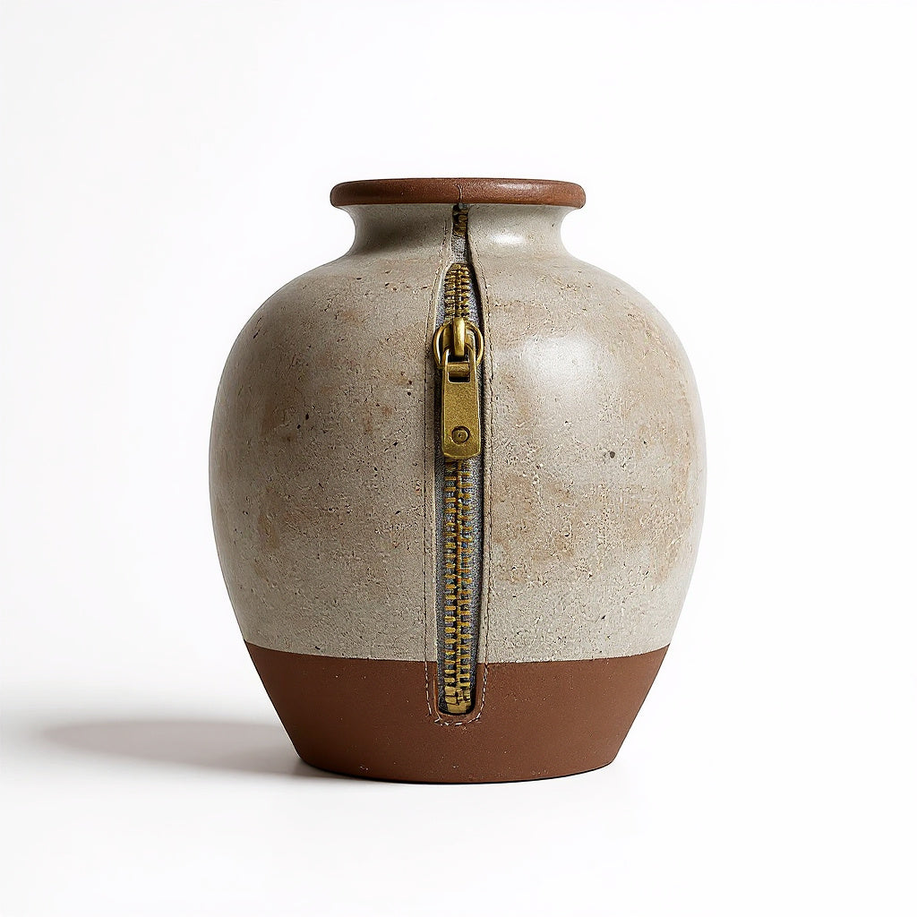 Close-up of antique brass hardware on stoneware table lamp 4